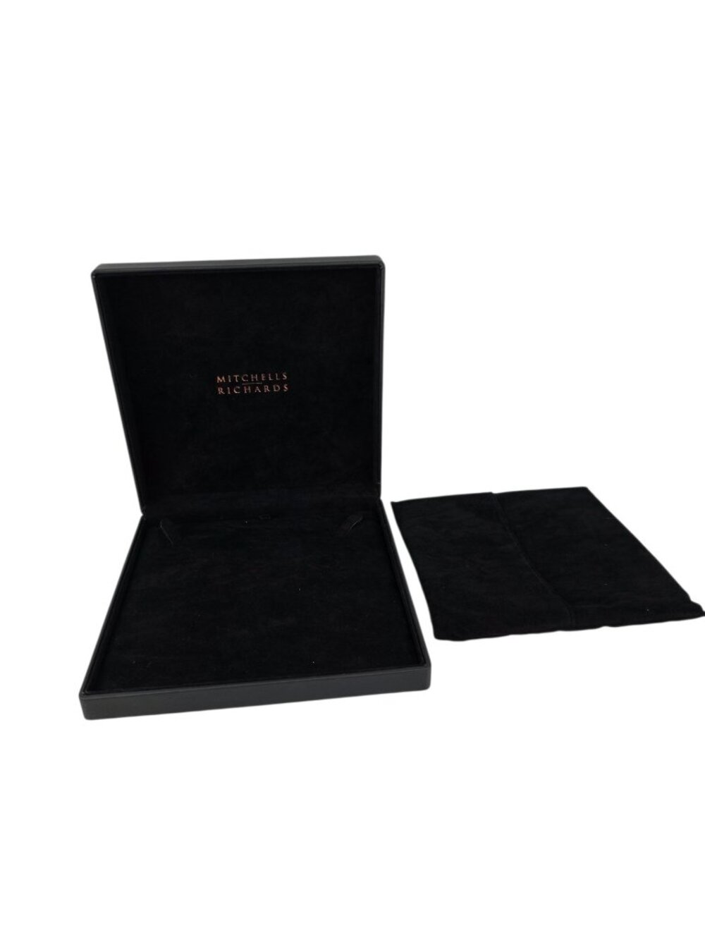 Mitchells Richards Black Empty Gift Jewelry Case 7.5” x 7.5" x 1.75”